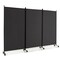 3 Panel Folding Room Divider with 8 Smooth Universal Lockable Wheels